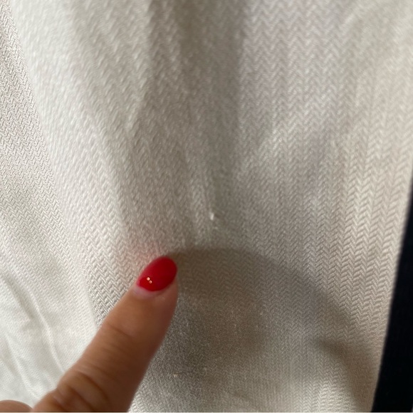 MNG Skirt size 6 Ivory Black Linen Straight Pencil Herringbone Knee Career Suit - Picture 10 of 12